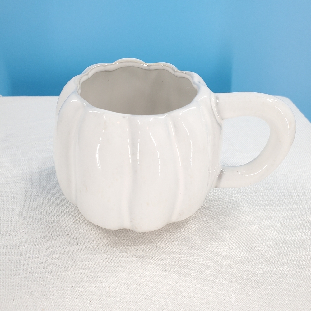 by Anthropologie white pumpkin coffee cup